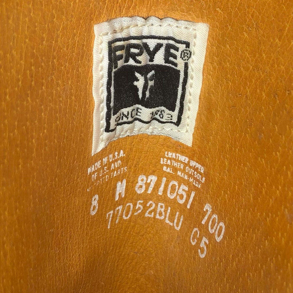 Frye campus style boots, dark emerald green, size 8, 2 inch heel